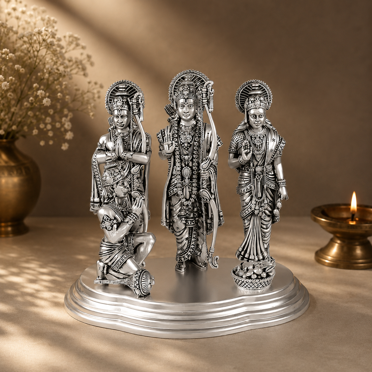 Auspicious Ram Darbar Silver Idol
