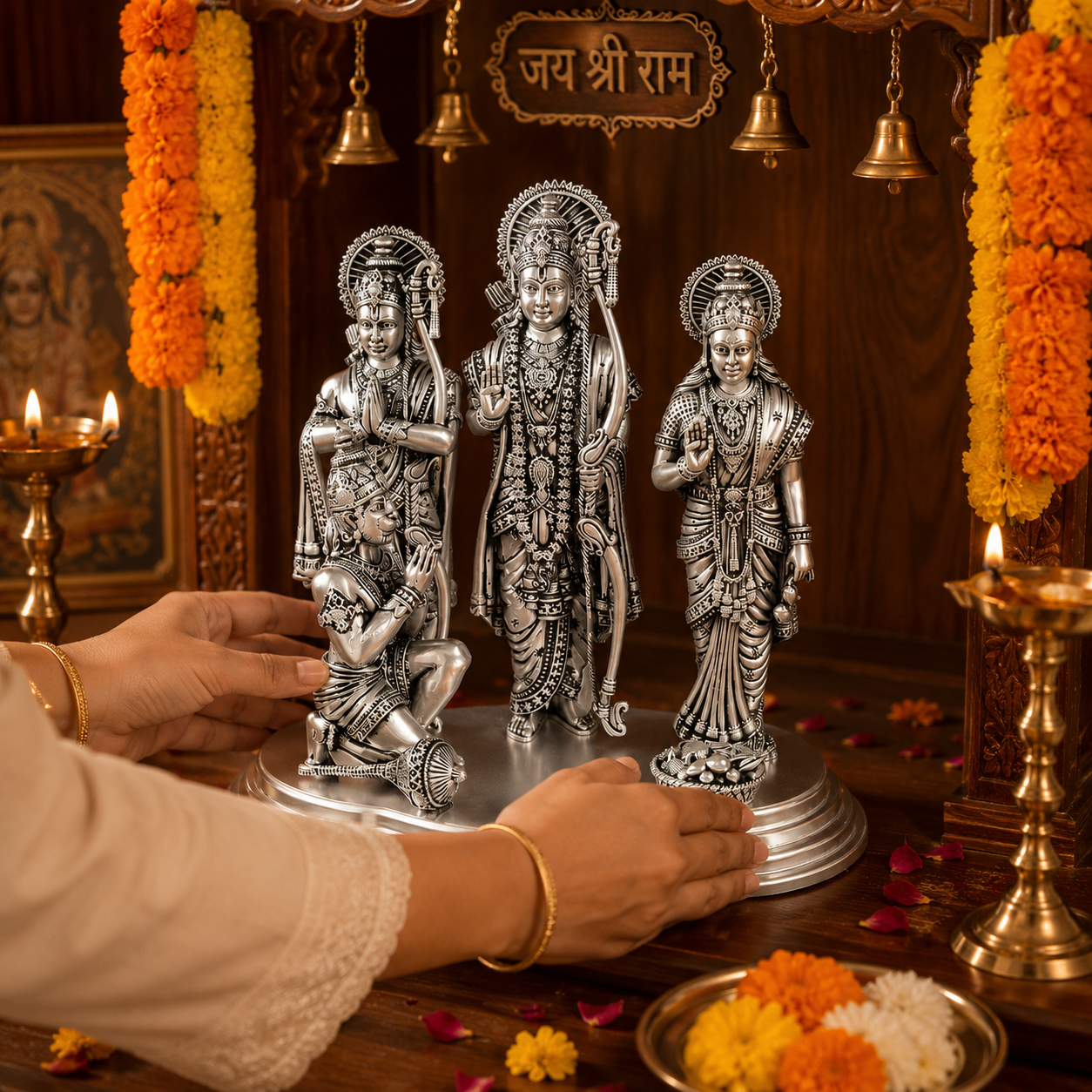 Auspicious Ram Darbar Silver Idol