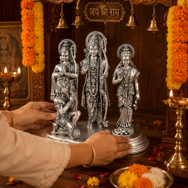 Auspicious Ram Darbar Silver Idol