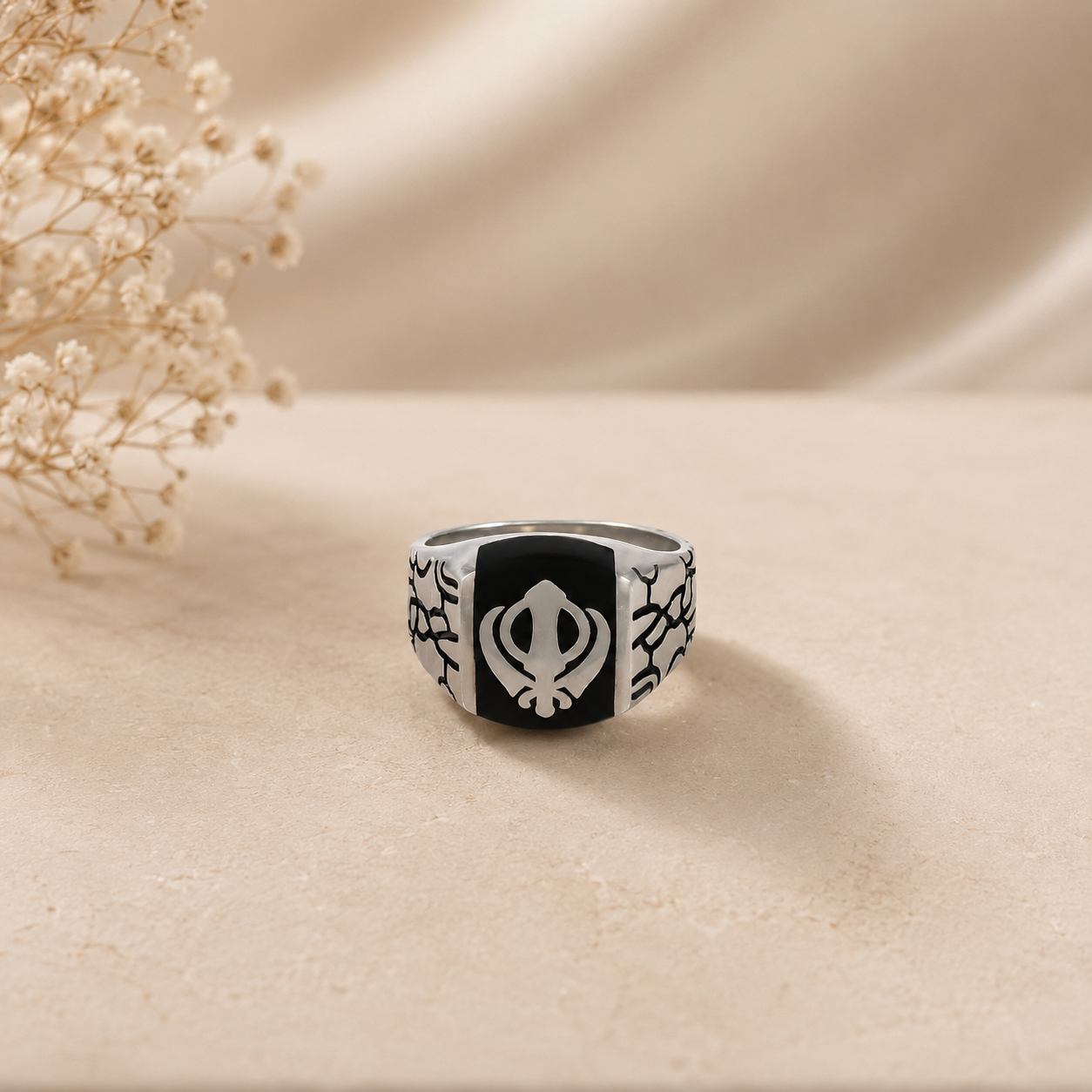 Sikh Power Band Silver Ring For Him