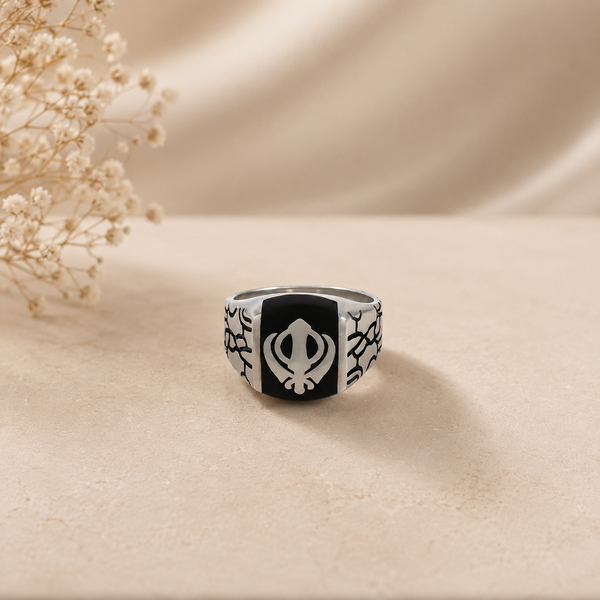 Sikh Power Band Silver Ring For Him