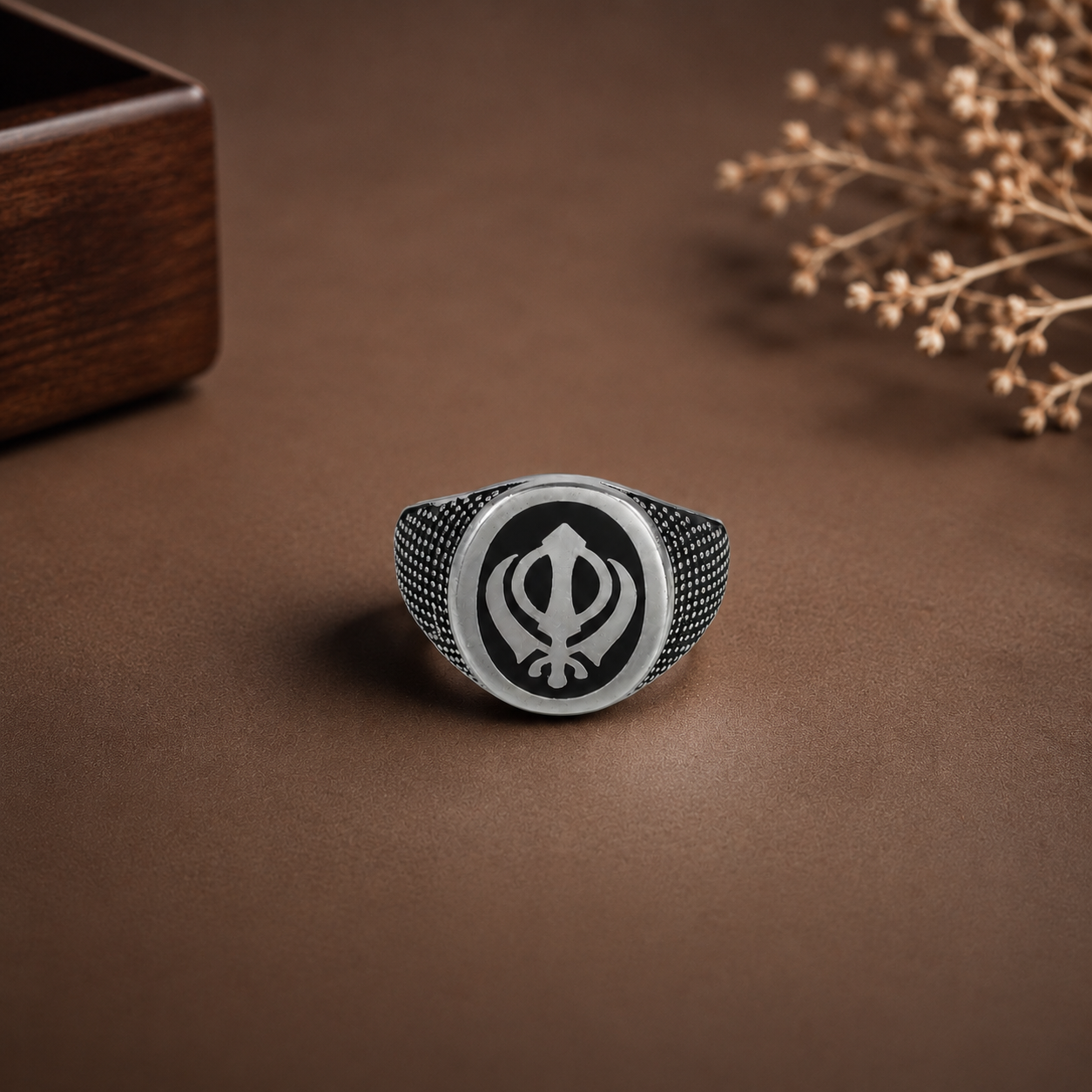 Advik Divine Khanda Silver Ring For Him