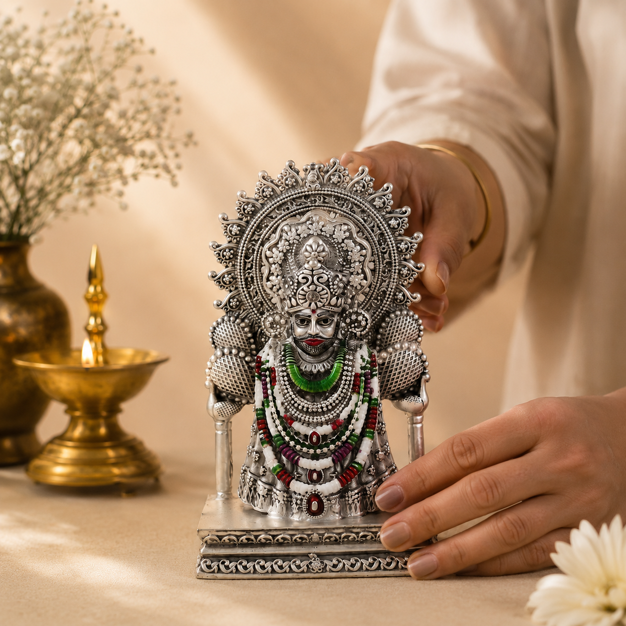 Divine Shrinathji Silver Idol