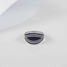 Vihaan Blue Charm Silver Ring For Him