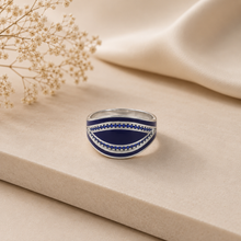 Vihaan Blue Charm Silver Ring For Him