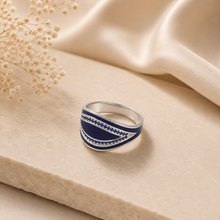 Vihaan Blue Charm Silver Ring For Him