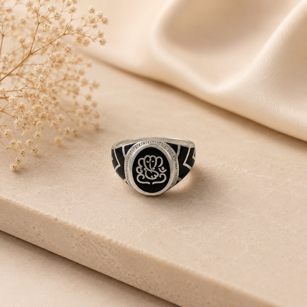 Samar Shree Ganesha Silver Ring For Him