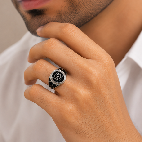 Samar Shree Ganesha Silver Ring For Him