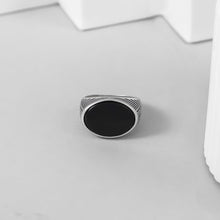 Kabir Black Stone Silver Ring For Him