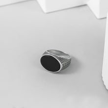 Kabir Black Stone Silver Ring For Him