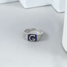Ishan Premium G Initial Silver Ring For Him