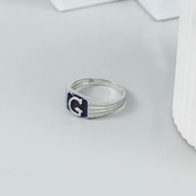 Ishan Premium G Initial Silver Ring For Him