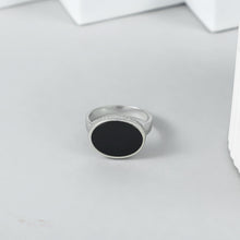 Reyansh Onyx Disc Silver Ring For Him