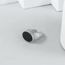 Reyansh Onyx Disc Silver Ring For Him