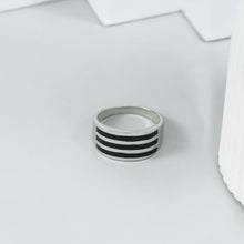 Dev Bold Stripe Silver Ring For Him