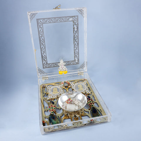 Blessings Silver 50Gm Bowl And 2 Coins Set Box