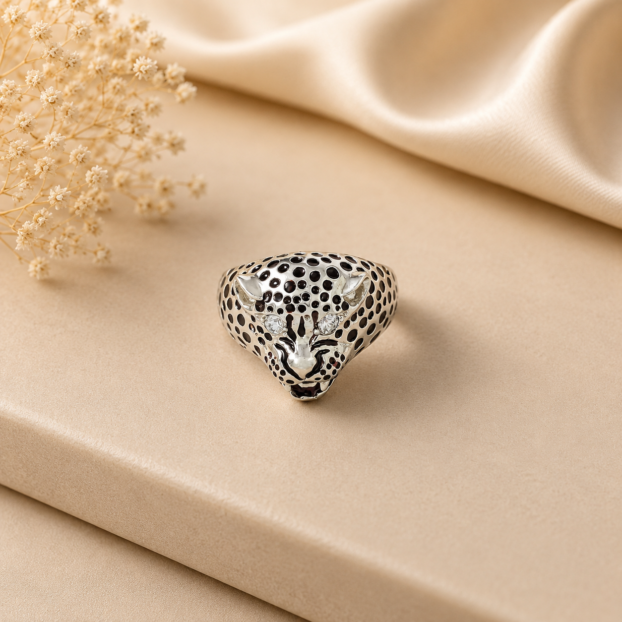 Zayan Leopard Power Silver Ring For Him