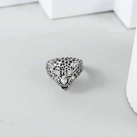 Zayan Leopard Power Silver Ring For Him