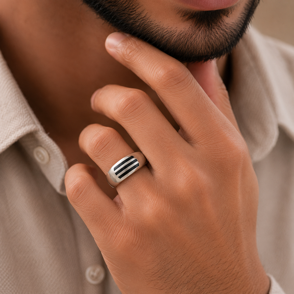 Ayaan Strong Designer Style Silver Ring For Him