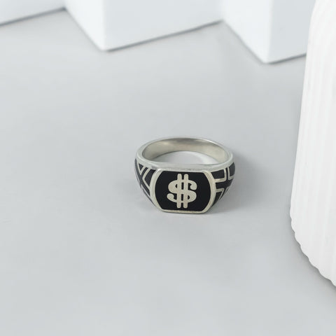 Aaryan Dollar Silver Ring for Him