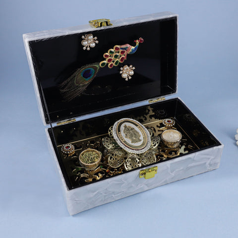 Radiant Radha Krishna 10Gm Silver Coin Box