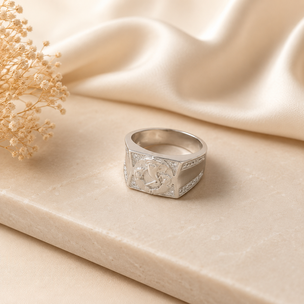 Anant Ganesh Silver Ring for Him