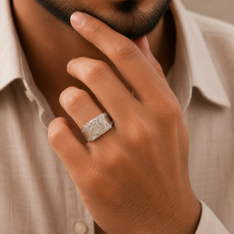 Anant Ganesh Silver Ring for Him