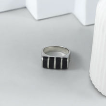 Aaryan Black Signet Silver Ring For Him