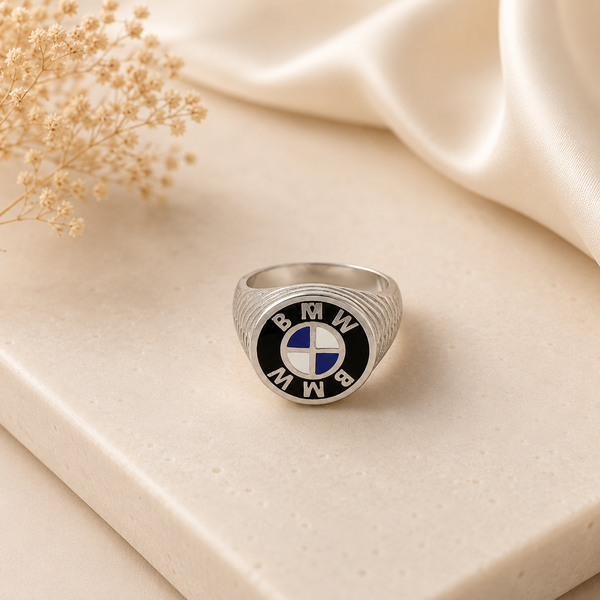 Avik BMW Logo Silver Ring For Him