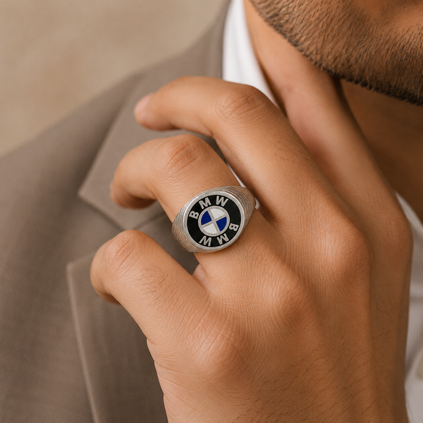 Avik BMW Logo Silver Ring For Him