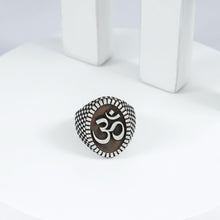 Nikhil Divine Om Crest Silver Ring For Him