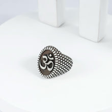 Nikhil Divine Om Crest Silver Ring For Him