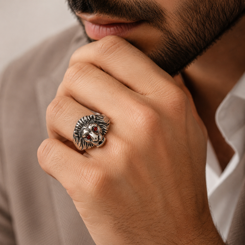 Suresh Lion King Silver Ring For Him