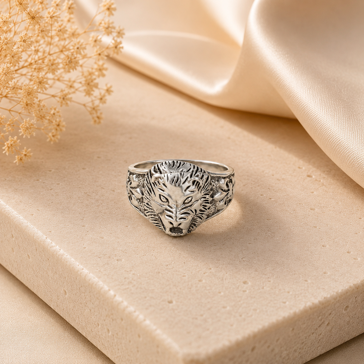 Rajeev Wolf King Silver Ring For Him