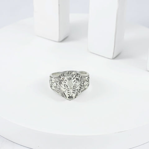 Rajeev Wolf King Silver Ring For Him