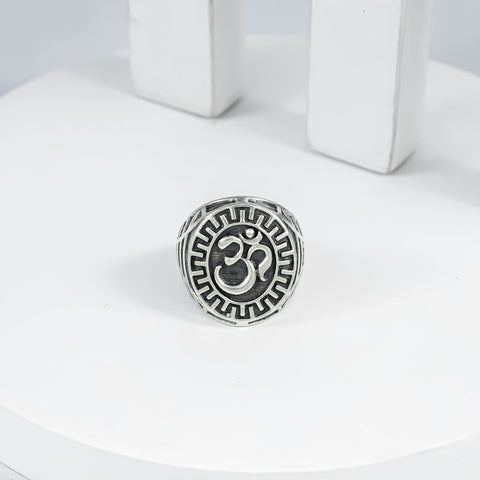Dilip Sacred Om Legacy Silver Ring For Him
