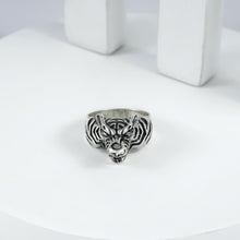 Ritvik Tiger Head Silver Ring For Him