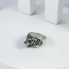 Ritvik Tiger Head Silver Ring For Him