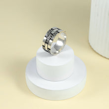 Laksh Geometric Pattern Silver Band For Him