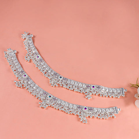 Himanshi Royal Diva Silver Anklets