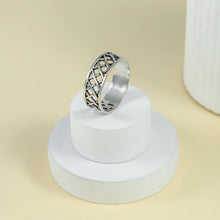 Dhruv Cross Grid Silver Band For Him