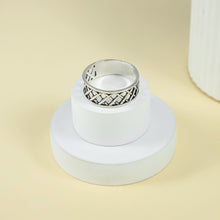 Dhruv Cross Grid Silver Band For Him