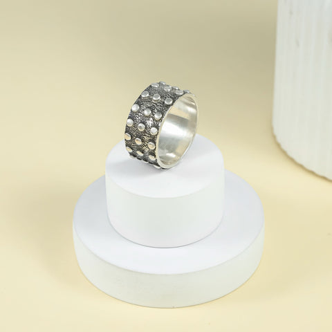 Vansh Dotted Silver Band For Him