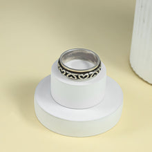 Parth Beautiful Heart Pattern Silver Band For Him