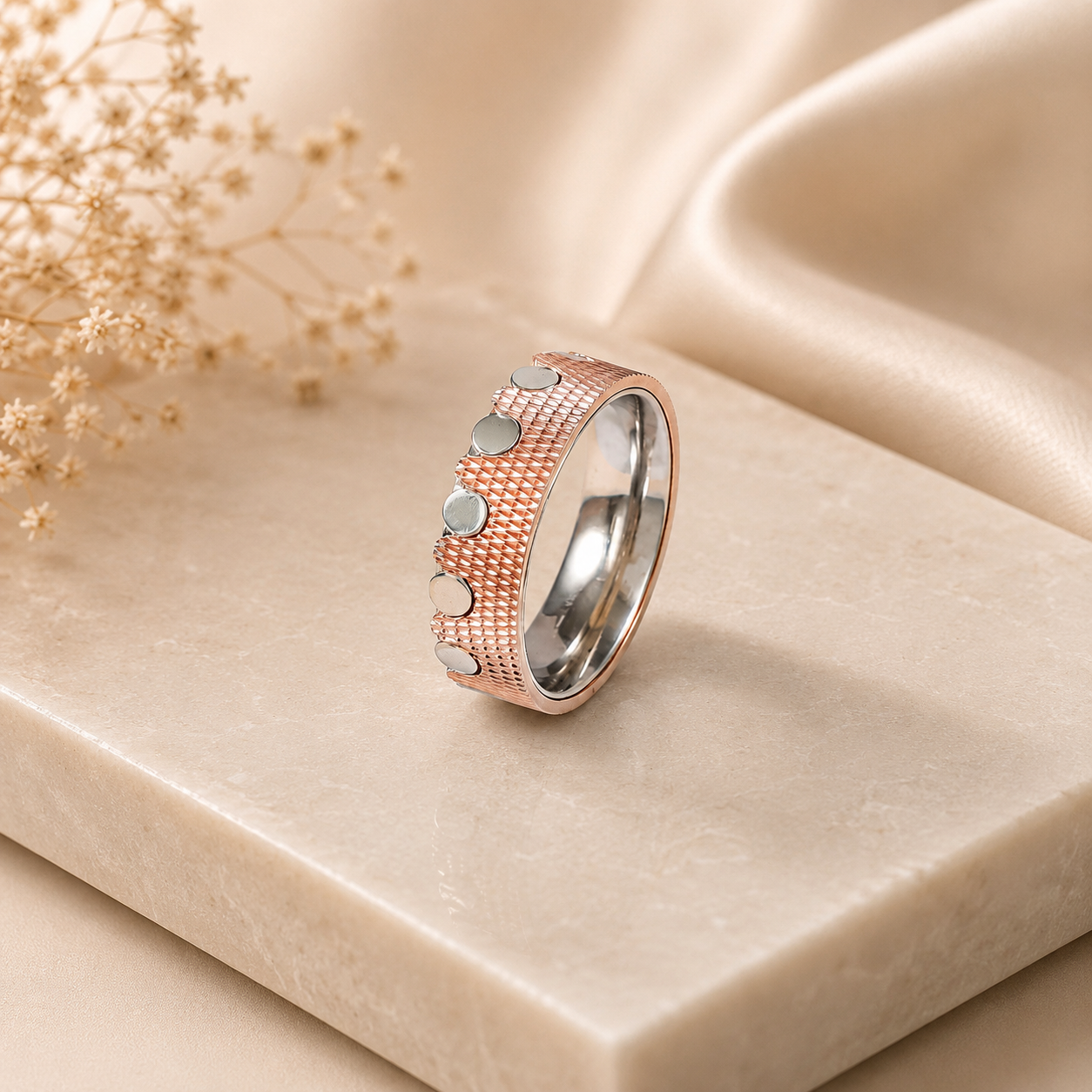 Vihaan Rugged Royal Look Silver Band For Him