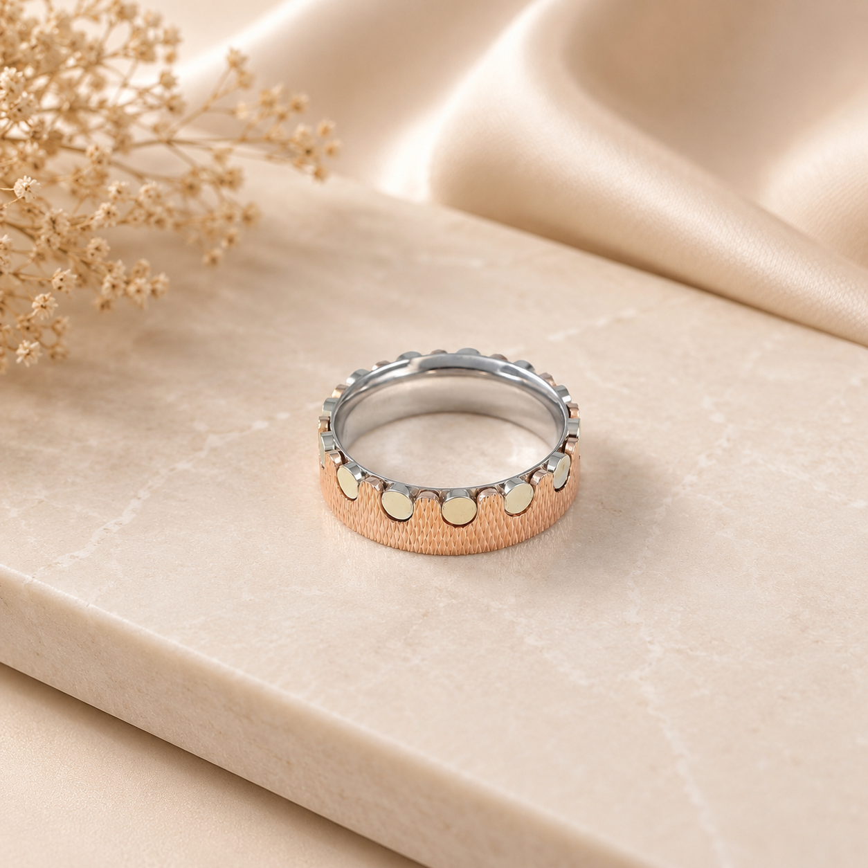 Vihaan Rugged Royal Look Silver Band For Him