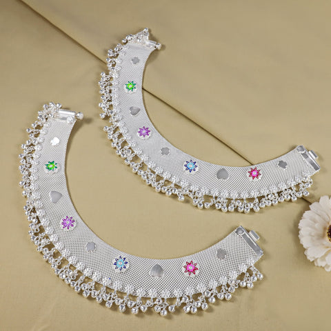 Nayara Festive Silver Anklets
