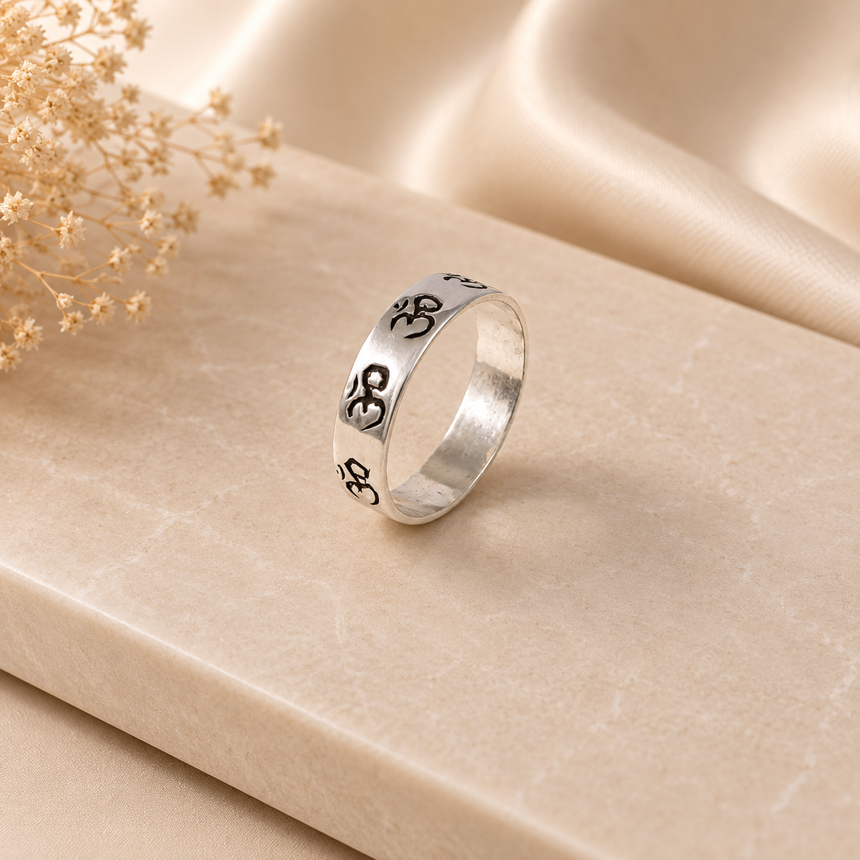 Shivansh Om Silver Band For Him
