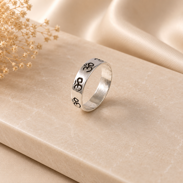 Shivansh Om Silver Band For Him