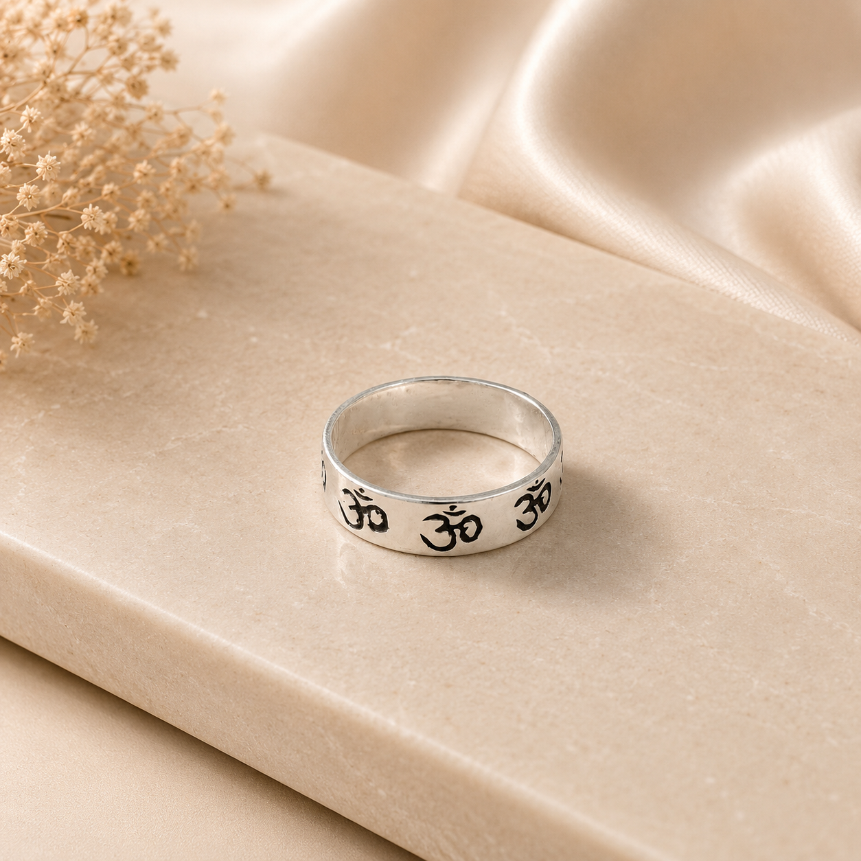 Shivansh Om Silver Band For Him